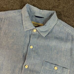Tommy Bahama Light Blue Checkered Casual Shirt